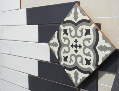 bathroom tiles black and white Sydney